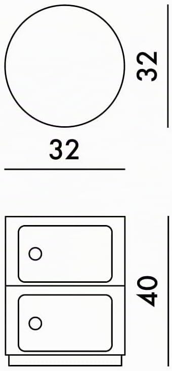Kartell Componibili, 2 Elements, Verchromt, Runde Basis 2-fächer Verchromt, 2-fächer Verchromt