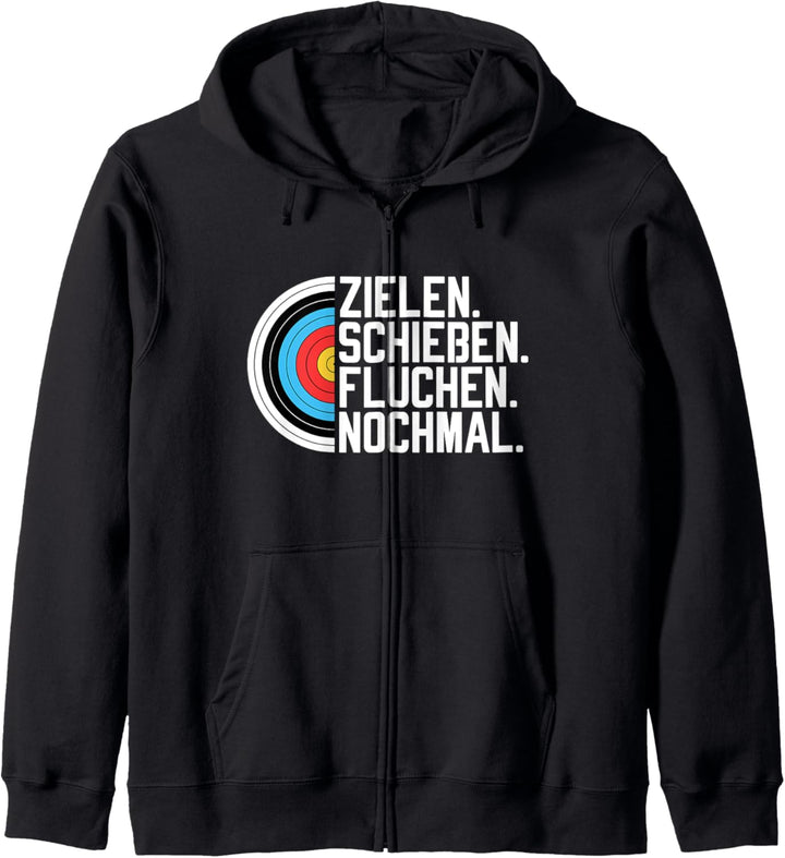 Zielscheibe Bogensport Pfeil und Bogen Bogenschiessen Kapuzenjacke