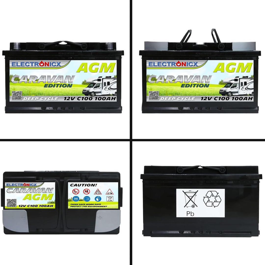 Electronicx Wohnwagen AGM Batterie 100Ah 12V - Mover Solarbatterie Camping Solar Akku batterien wohn