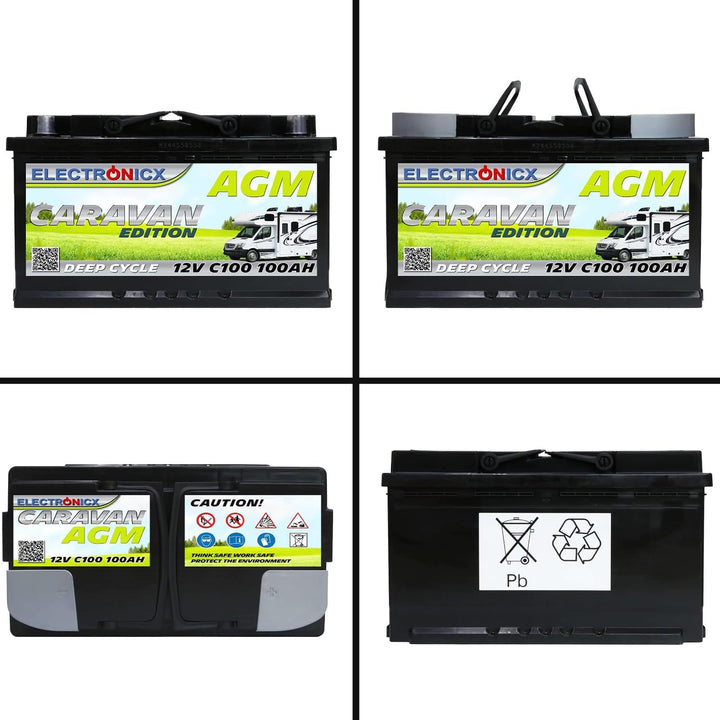 Electronicx Wohnwagen AGM Batterie 100Ah 12V - Mover Solarbatterie Camping Solar Akku batterien wohn
