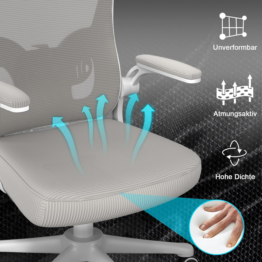 naspaluro Ergonomischer Bürostuhl mit Atmungsaktiver Netzbespannung, Schreibtischstuhl mit Verstellb