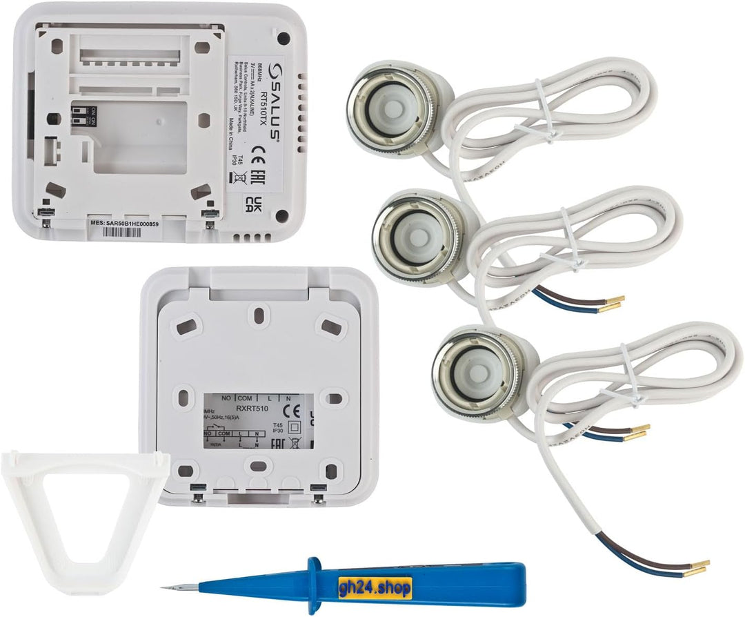 SmartHome Heizung Einzelraumregelung Digitaler Funk Raumthermostat mit Empfänger und 3 Stück Stellan