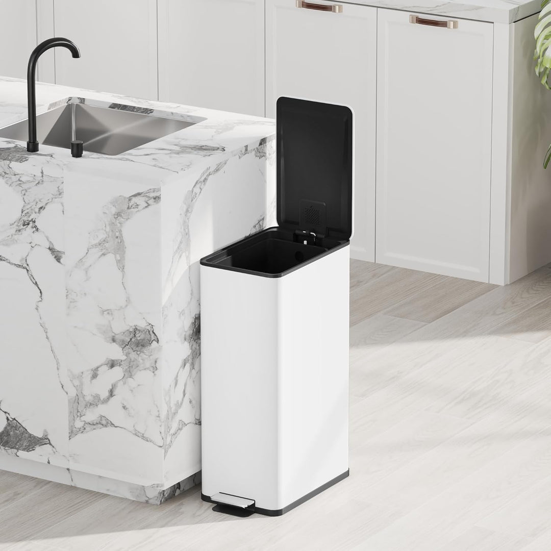 HOMCOM Mülleimer 20 L Treteimer mit Softclose-Deckel und Pedal Abfalleimerinkl. Inneneimer Abfallsam