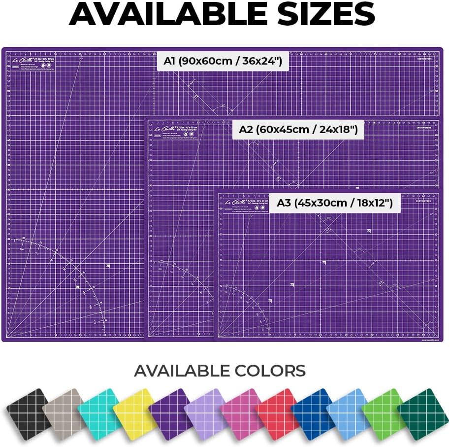 La Canilla Schneidematte A1 Selbstheilend (60x90 cm - 36x24") Cutting Mat Schneideunterlage für Bast