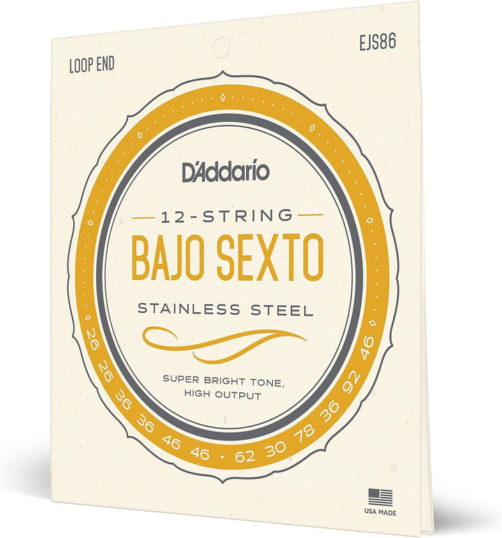 D'Addario EJS86 Edelstahlsaiten für Bajo Sexto