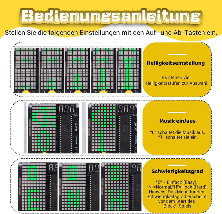 7 in 1 Spielekonsole Löten Bausatz, BANRIA 7 Spielearten Handheld Game Console Lötprojekt Kit mit Ve