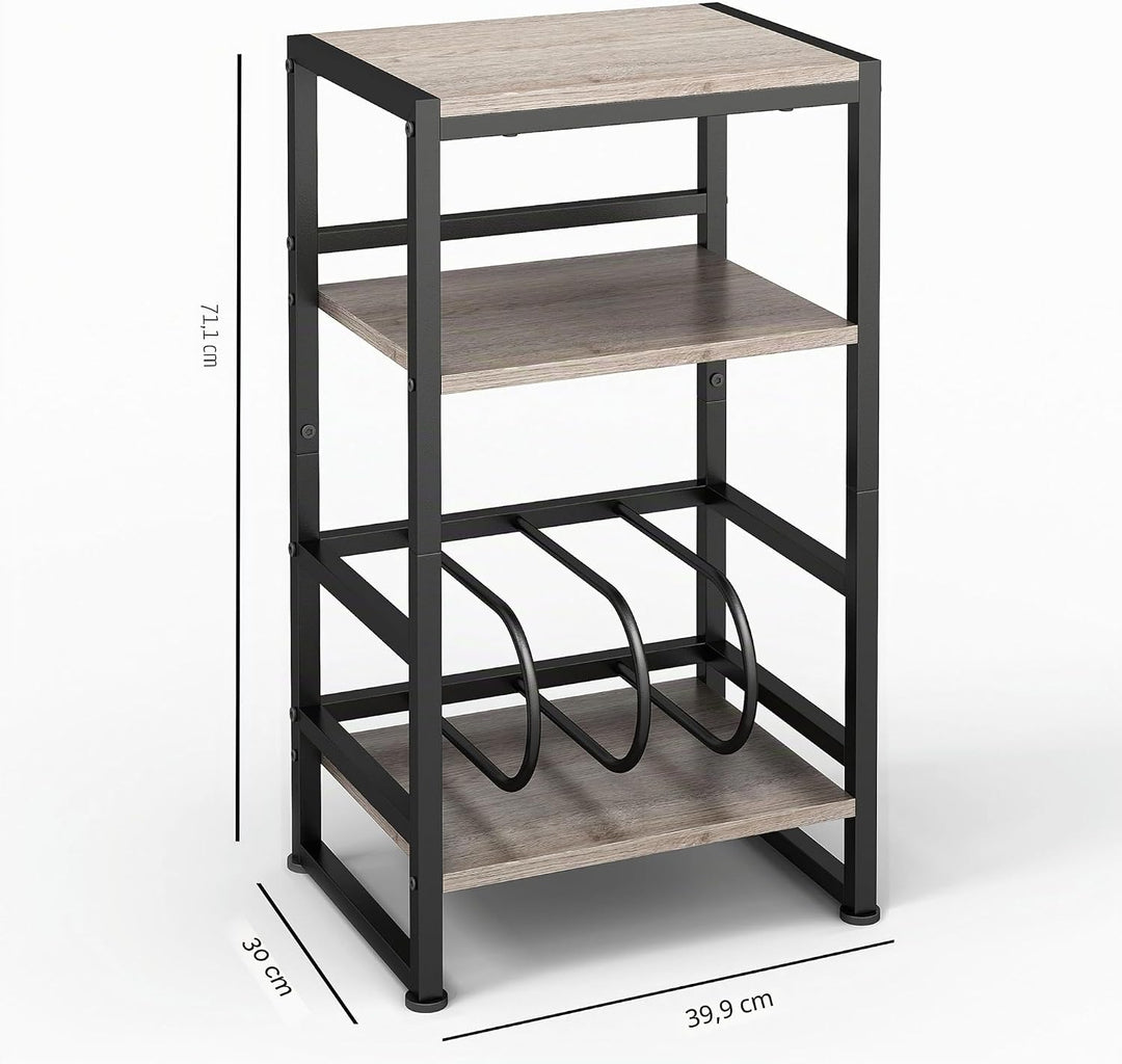 Plattenspieler-Ständer, 3 Etagen Beistelltisch,Plattenspielertisch Aufbewahrung von Schallplatten, b