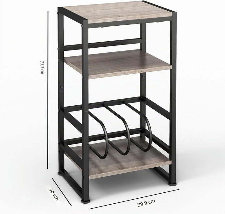 Plattenspieler-Ständer, 3 Etagen Beistelltisch,Plattenspielertisch Aufbewahrung von Schallplatten, b