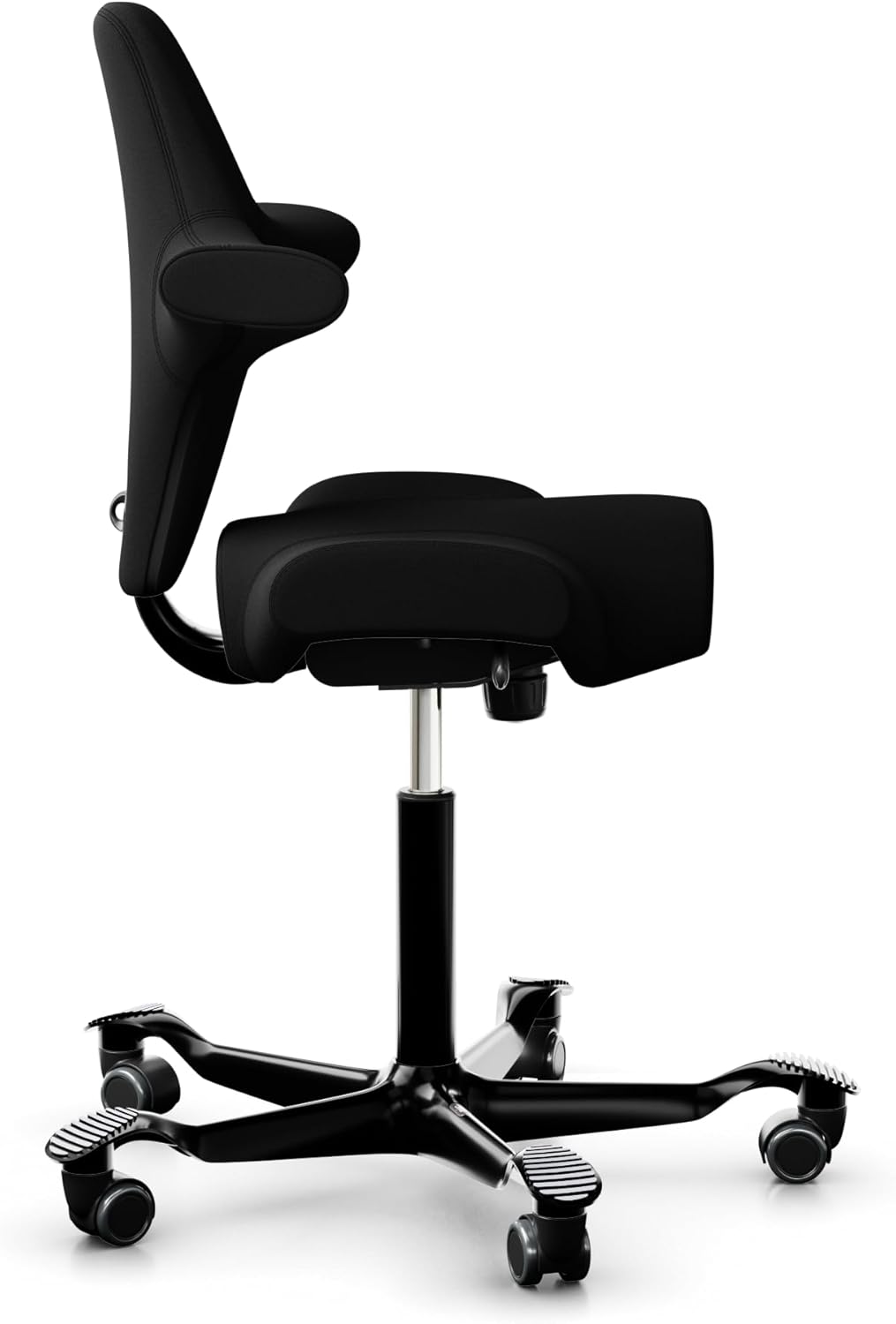 HÅG Capisco 8106 Bürostuhl Xtreme EXR009 schwarz Kunstfaser, Gestell weiss, Gasfeder 200 mm Sitzhöhe