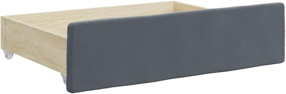 vidaXL Bettschubladen 2 Stk. Dunkelgrau Holzwerkstoff und Samt, Bettkasten, Schublade für Betten, Sc