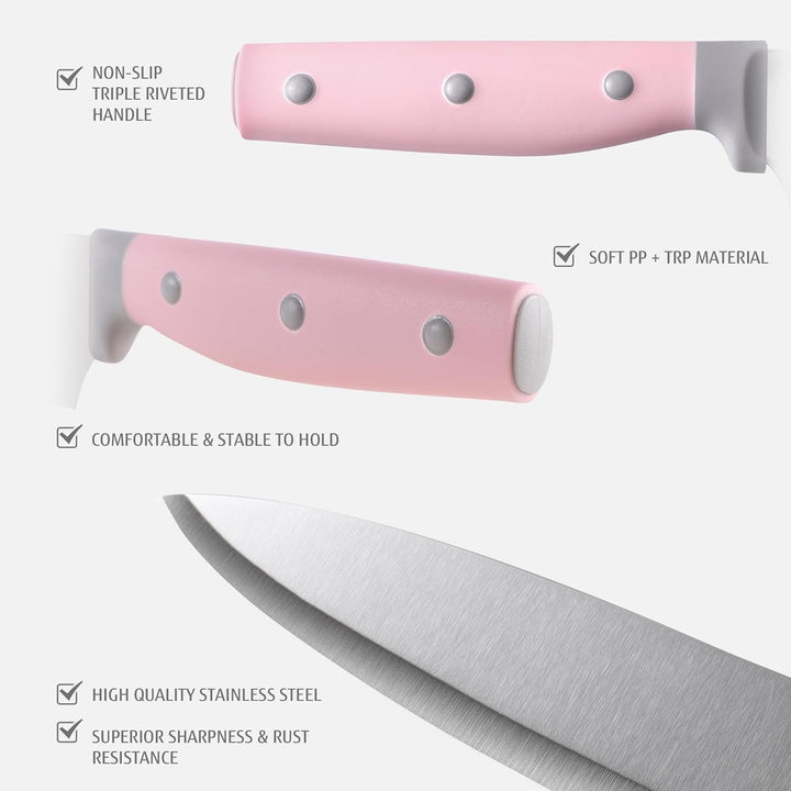 hecef Messer Magnetleiste mit 5 Teilig Scharfe Küchenmesser Set, 33 cm Messerhalter Magnetisch mit E