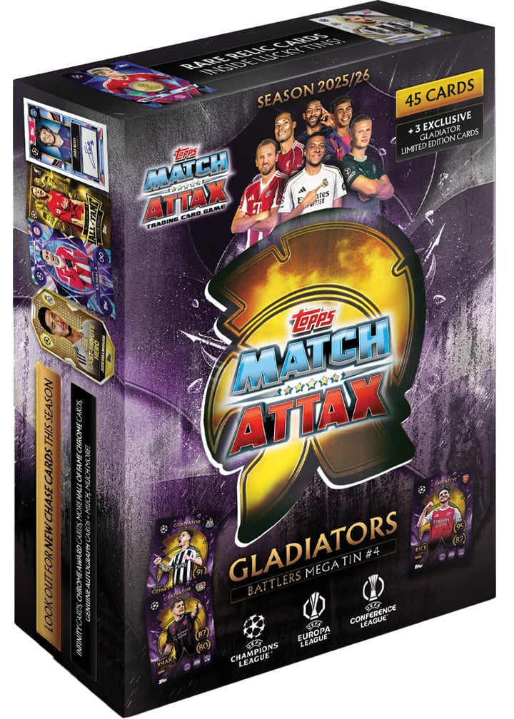 Topps UCC Match Attax 2025/26 - Mega Tin - Battlers - enthält 45 Match Attax Karten plus 3 exklusive