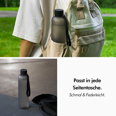 KIVY Trinkflasche 1l - Kohlensäure geeignet, Auslaufsicher, Bruchsicher, Federleicht - Trinkflasche