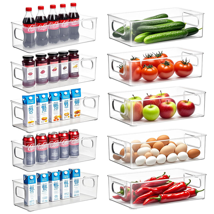 Kühlschrank Organizer Set,10er Set (2 Grösse) Kühlschrank Organizer,Küchen Organizer,Geeignet für Kü