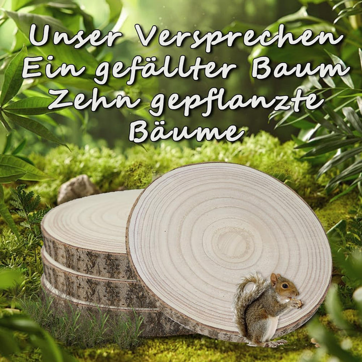 2 Stücke Holz Log Scheiben, 26-30 cm Baumscheiben Tischdeko, Unvollendete Runde Naturholz Baumscheib