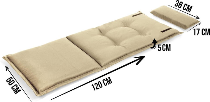 normani 6er-Set Stuhlauflagn Hochlehner mit Kissen - Gartenstuhlauflagen gepolstert für Draussen und