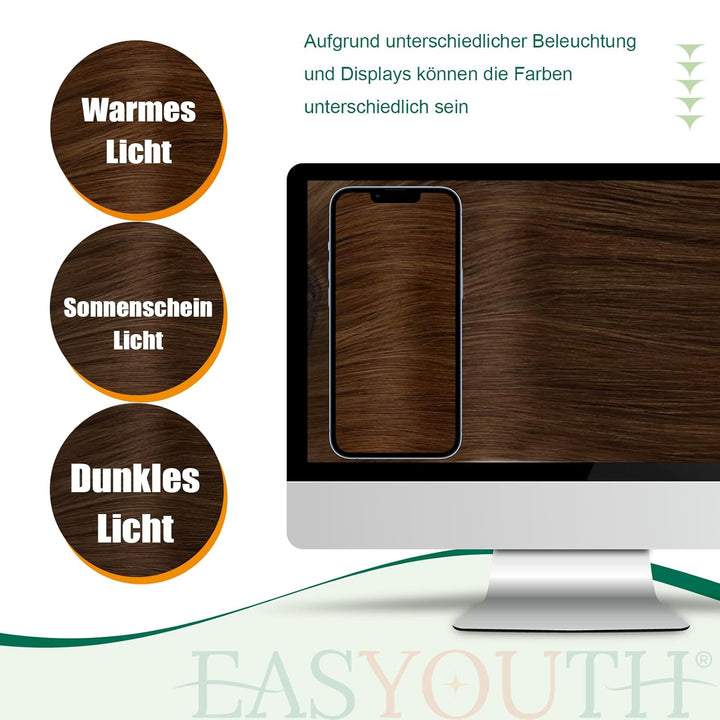 Easyouth Zopf Echthaar Extensions Braun Zopf Haarverlangerung Remy Echthaar Ponytail Extensions Dunk