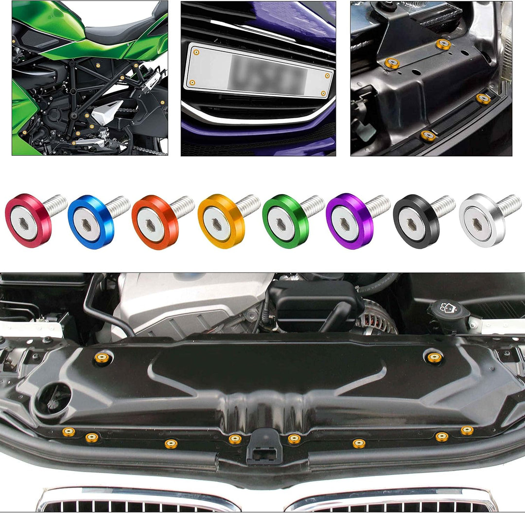 Enmoo 20 Stück Billet Aluminium Kotflügel Stossstange Unterlegscheibenbolzen Motor Bay Dress Up Fast