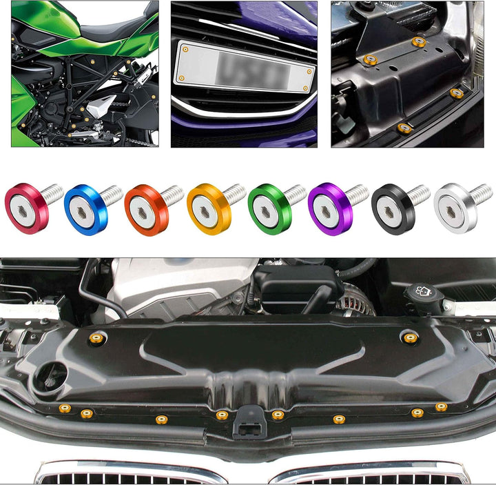 Enmoo 20 Stück Billet Aluminium Kotflügel Stossstange Unterlegscheibenbolzen Motor Bay Dress Up Fast