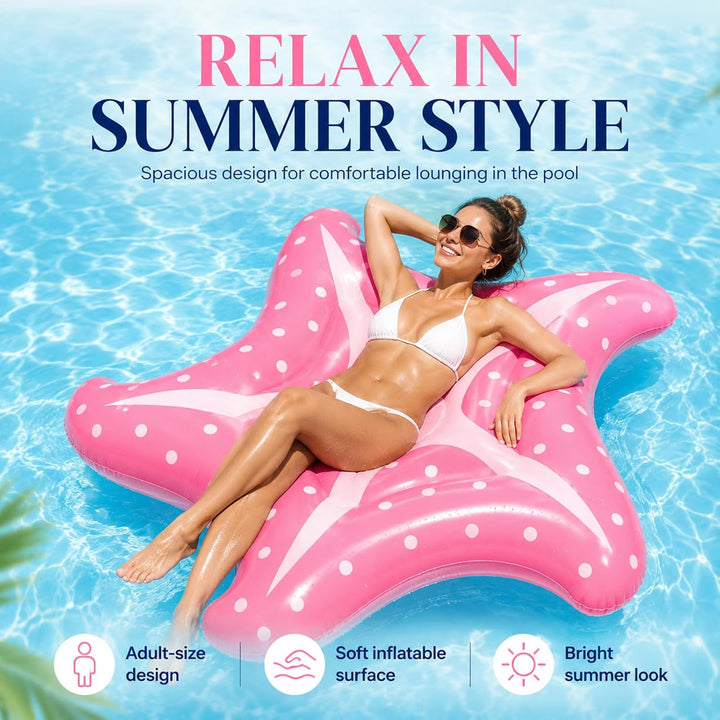 Schwimminsel 150 x 150 cm, Pool Float aus PVC | Luftmatratze Pool Seestern 150cm, Schwimminsel, Somm