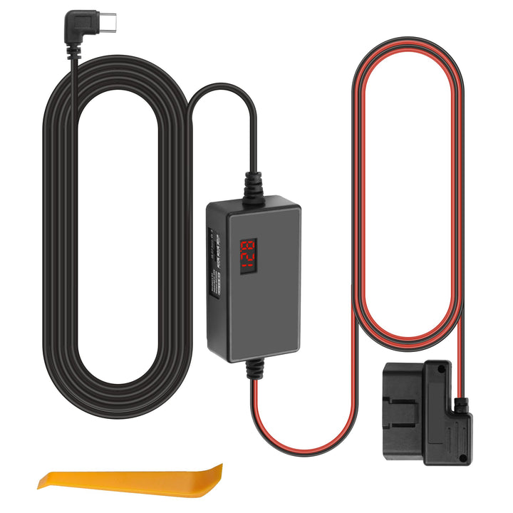 MEIRIYFA OBD OBD2 Stromkabel für Dash Kamera, OBD2 zu USB C Ladekabel mit 24-Stunden-Überwachung Typ