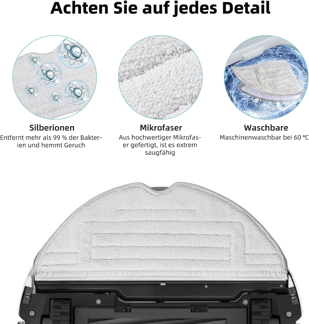 17 Stück Zubehör für Roborock S8 / S8+ Saugroboter mit 2 Hauptbürste 4 Wischtücher 4 Filter 6 Seiten