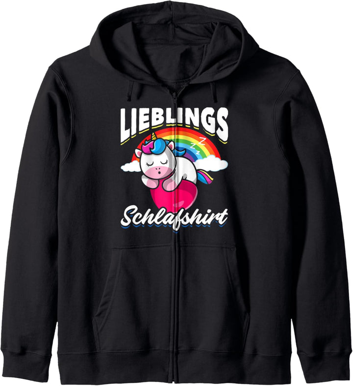 Lieblings Schlafshirt Magisches Tier Schlafmütze Einhorn Kapuzenjacke