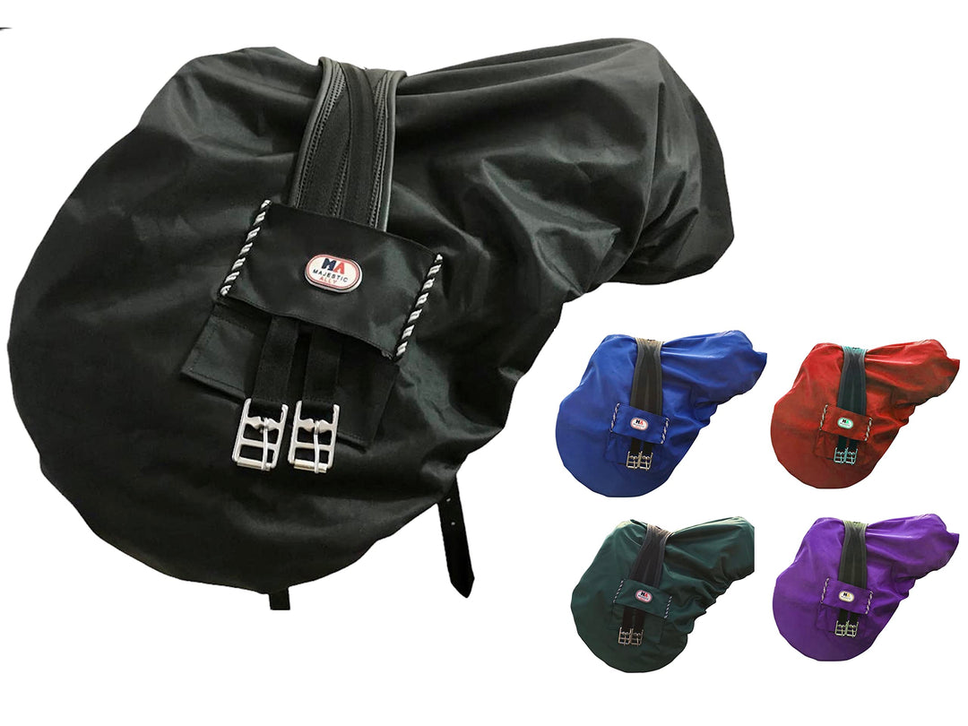 Majestic Ally Sattelbezug aus Nylon, wasserdicht, mit Fleece gefüttert, verschiedene Farben (schwarz