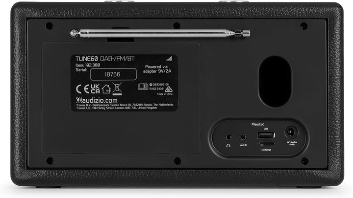 Audizio Tune60, DAB Radio mit Bluetooth Lautsprecher, Fernbedienung, FM, 40 Watt, Batterie- Netzbetr