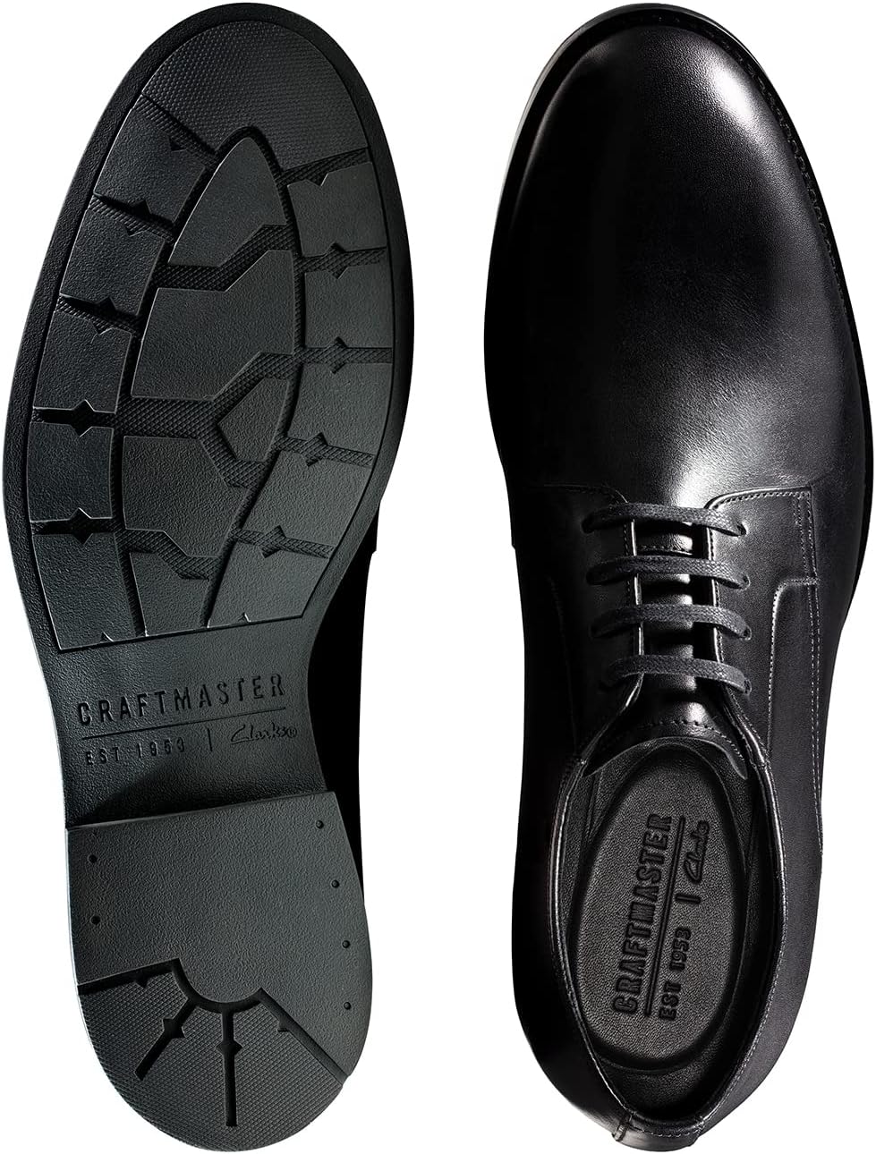 Clarks Herren Howard Walk Oxford 39.5 EU Schwarzes Dunkelschwarzes Leder, 39.5 EU Schwarzes Dunkelsc