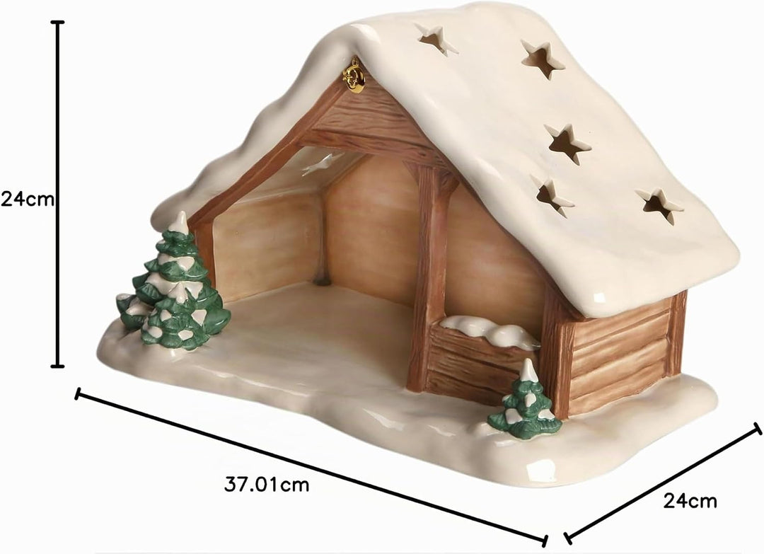 Goebel Weihnachtskrippe Krippenstall mit Schnee - Krippe