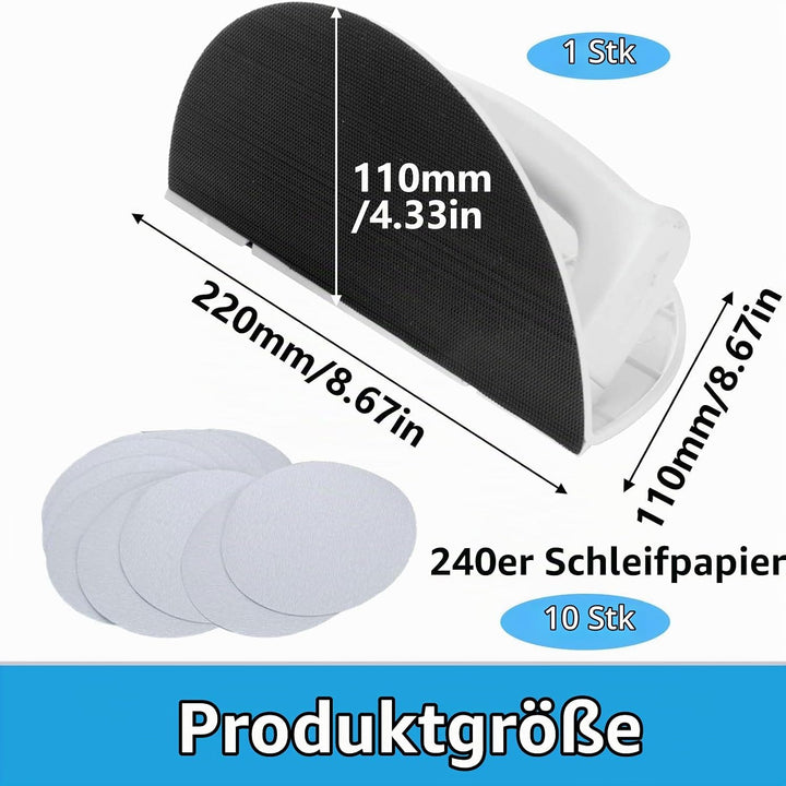 Semi-Circular Angle Sanding Sandpaper Tool, FORMVERSITY Selbstklebendes Schleifpapier Schleifwerkzeu