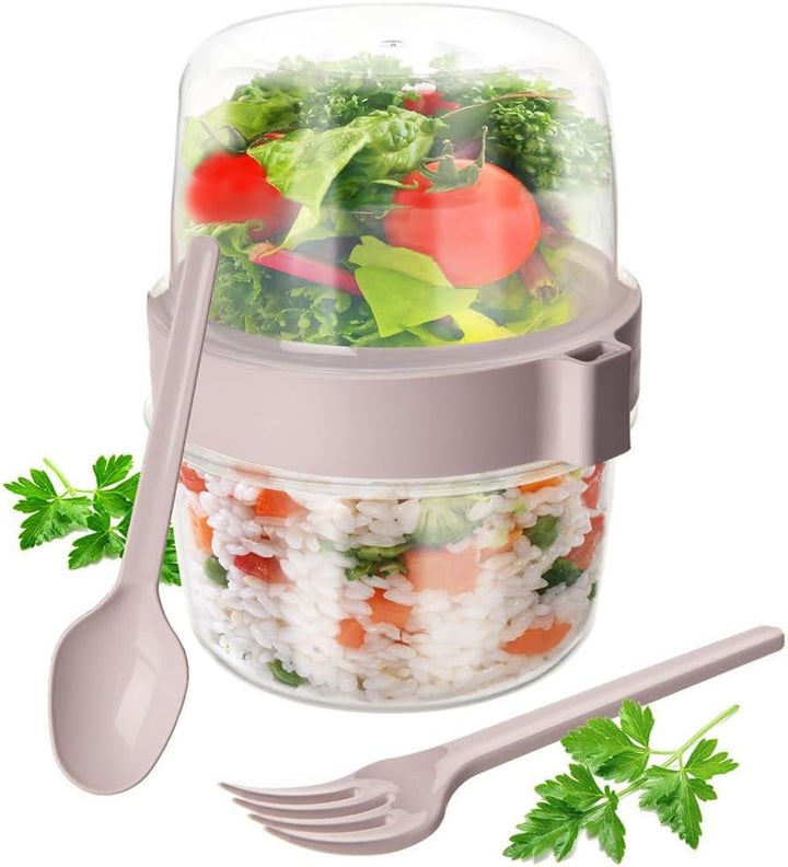orion group Joghurtbecher mit Löffel und Schale Joghurtbehälter Müslibecher To Go 370 ml