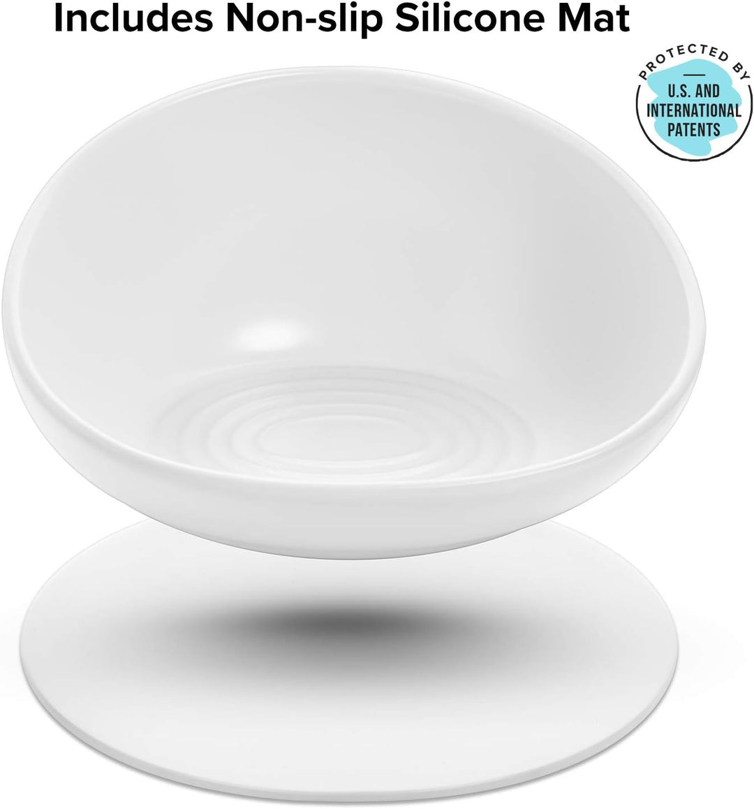 CatGuru Ceramic Cat Food Bowl High-Low Weiss, High-Low Weiss