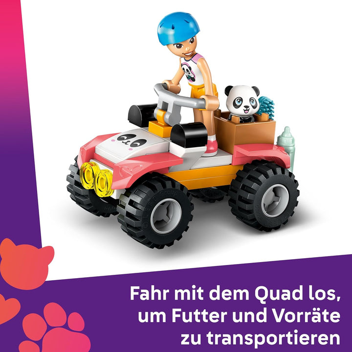 LEGO Friends Panda-Pflegestation - Spielzeug mit Panda Schutzgebiet - Tierspielset mit Baumhaus, Qua