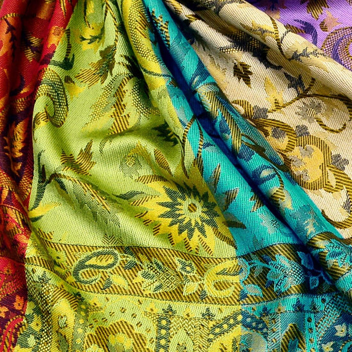 Lorenzo Cana Luxus Pashmina Damen - Schal Schaltuch jacquard gewebt 100% Seide Paisley Muster Seiden