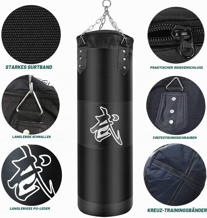 Boxsack Set Heavy Duty Punchingsäcke UNGEFÜLLT, Hängende Boxing Bag für Erwachsene Kinder, Punching