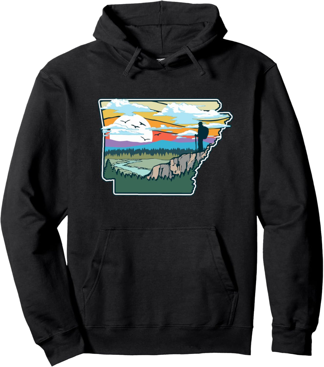 Arkansas Outdoor & Nature State Pride Illustration Pullover Hoodie