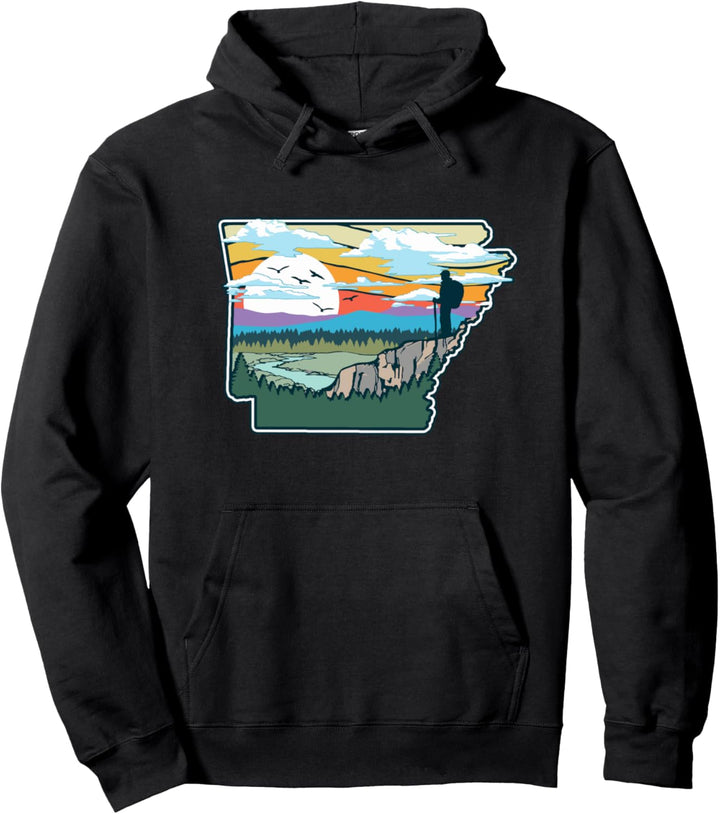 Arkansas Outdoor & Nature State Pride Illustration Pullover Hoodie