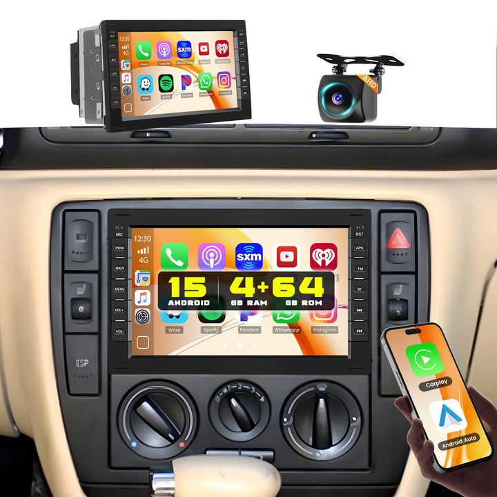 [8Cores 4G+64G] Hikity Android 15 Autoradio für VW Golf 4 T5 Polo Passat 7Zoll Touch Display Auto Ra