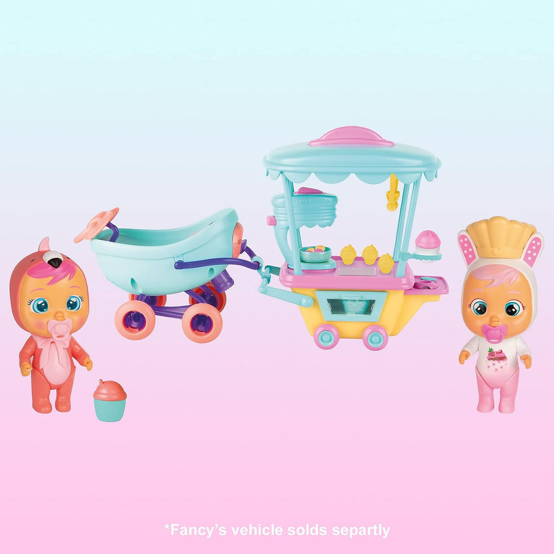 CRY BABIES MAGIC TEARS Coneys Konditorwagen Spielset | Mini-Sammelpuppe &amp; Konditorwagen mit Dampf un