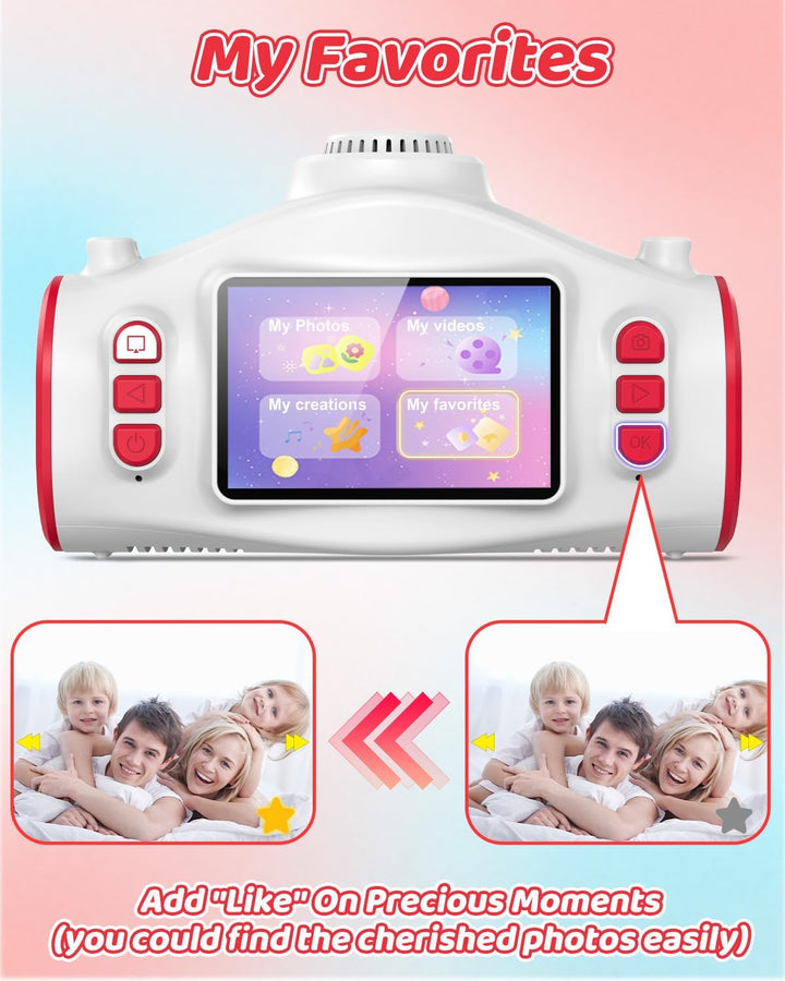 Kinderkamera, Usteetic 3 in 1 Beamer Projektor Kamera für Kinder 1080P Digitalkamera Kinder Fotoappa
