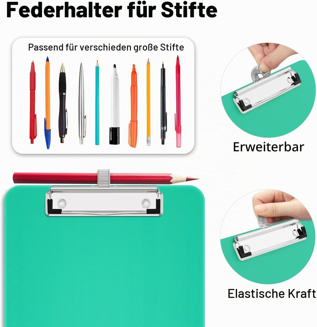 A5 Klemmbrett mit Lagerung, 6 x 9'' Krankenpflege Klemmbretter faltbar Lagerung, Kunststoff Klemmbre