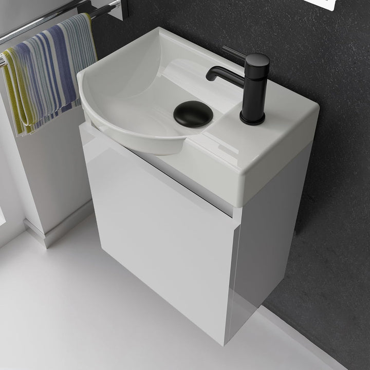 Alpenberger Waschbecken mit Unterschrank Hängend | Aufsatzwaschbecken mit Unterschrank | Gäste WC Mö