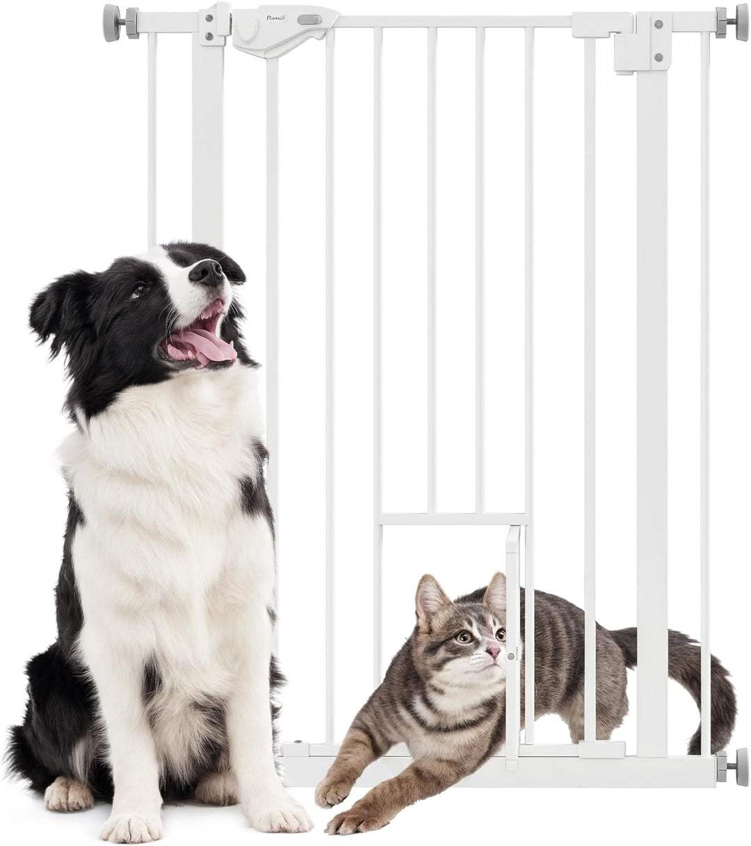 PawHut Hunde Türschutzgitter, Treppenschutzgitter, 74-80 cm Hunde Türgitter, Treppenschutz, Schutzgi