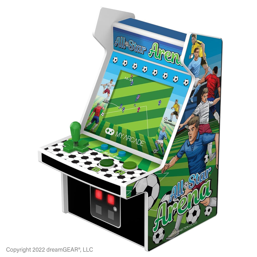 My Arcade All Star Arena Micro Player, voll tragbar, Mini-Arcade-Maschine mit 307 Retro-Spielen, 7 c