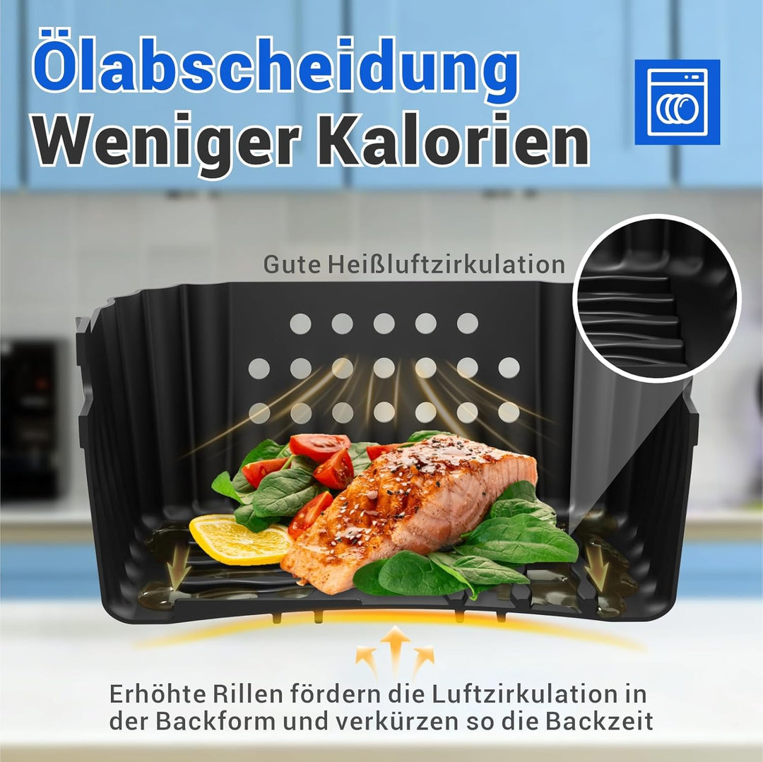 Silikonform Zubehör für Philips Airfryer 4000 Series Stacked Dual Basket 10L, Heissluftfritteuse Zub