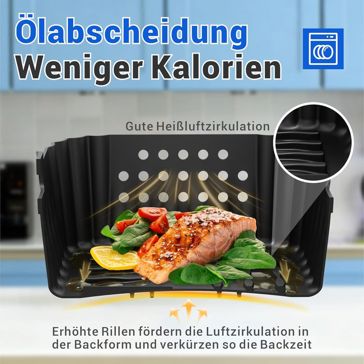 Silikonform Zubehör für Philips Airfryer 4000 Series Stacked Dual Basket 10L, Heissluftfritteuse Zub