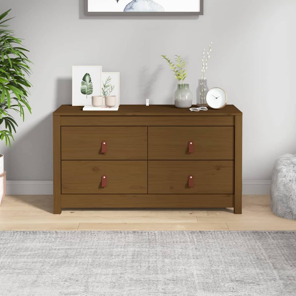FIRBNUS 100x40x54 cm Beistellschrank Seitenschrank Konsolenschrank mit 4 Schubladen Badezimmerschran