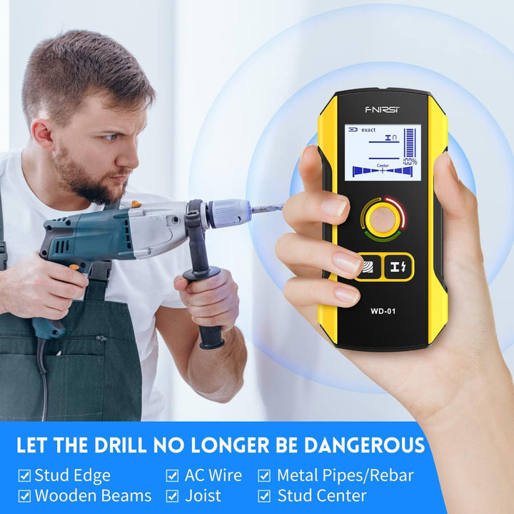 FNIRSI 6-in-1 Wandscanner – Elektronischer Wanddetektor für Holz- und Metallständer, Kabel, Rohre un